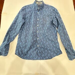 J. Crew Blue and White Patterned Shirt